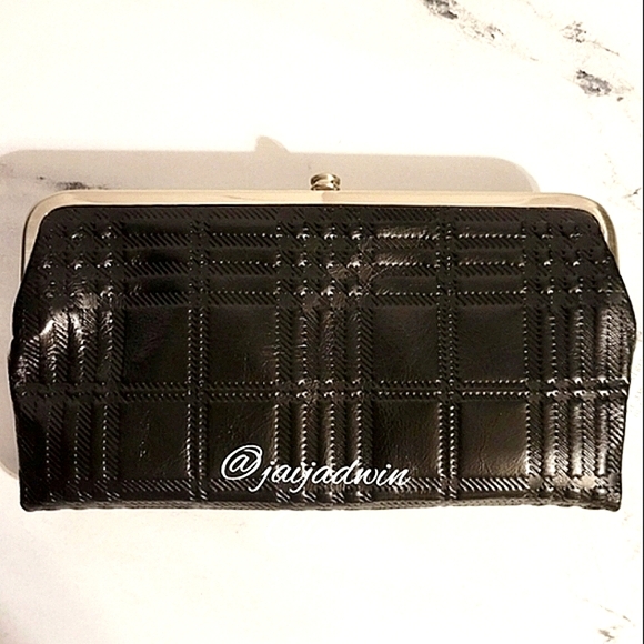 NEW HOBO Black Leather Raised Unique Pattern 'Lauren' Wallet w/Wanderlust Lining - Picture 6 of 10